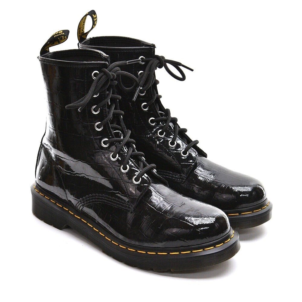 Dr. Martens 1460 Black Patent Croc Combat Boots 42 / 10